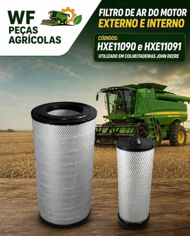 Filtro de Ar do Motor Externo e Interno — código HXE11090 / HXE11091