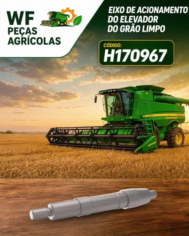 Eixo de Acionamento do Elevador do Grão Limpo — código H170967